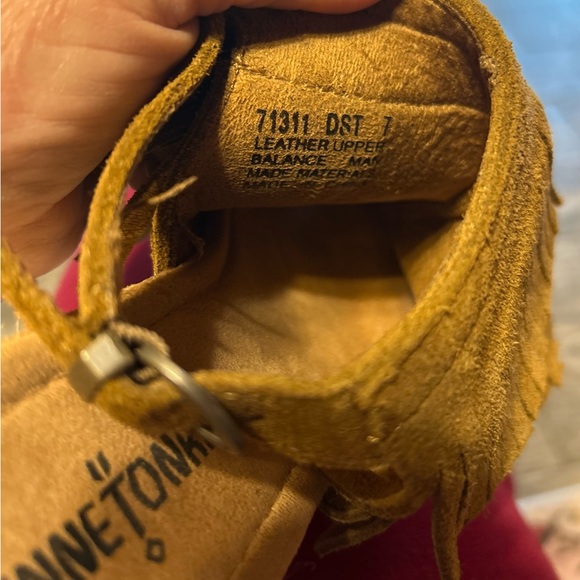 Minnetonka Brown Fringe Wedge Sandals